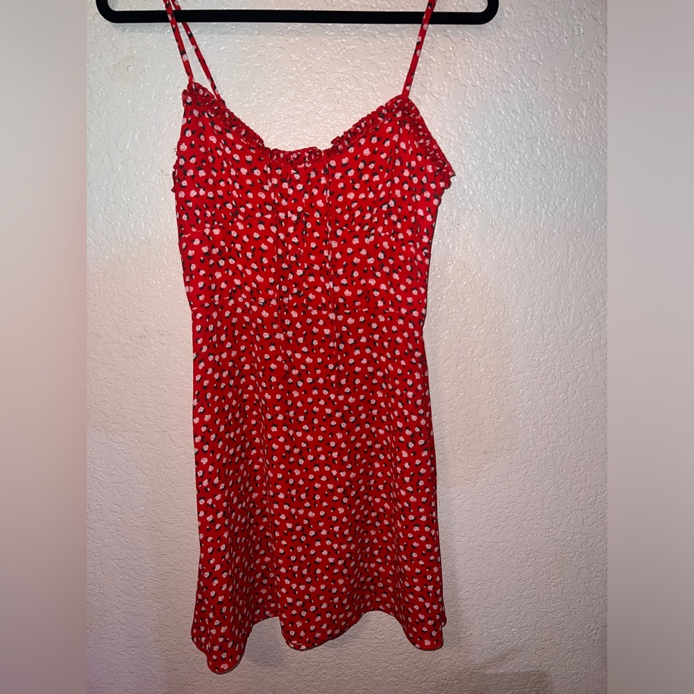 NWOT Aeropostale Red Mini Dress with White Floral Print